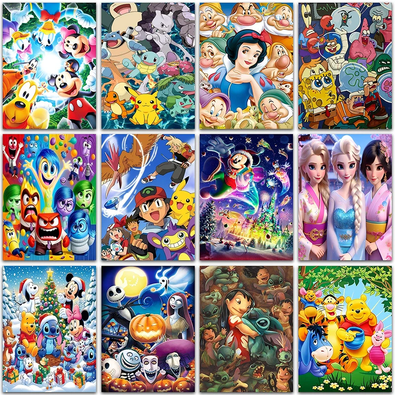 

Diamond Painting Kits Cartoon animals tiger lion Home Decoration Full Square&Round Diamond mosaic embroidery Cross stitch Art