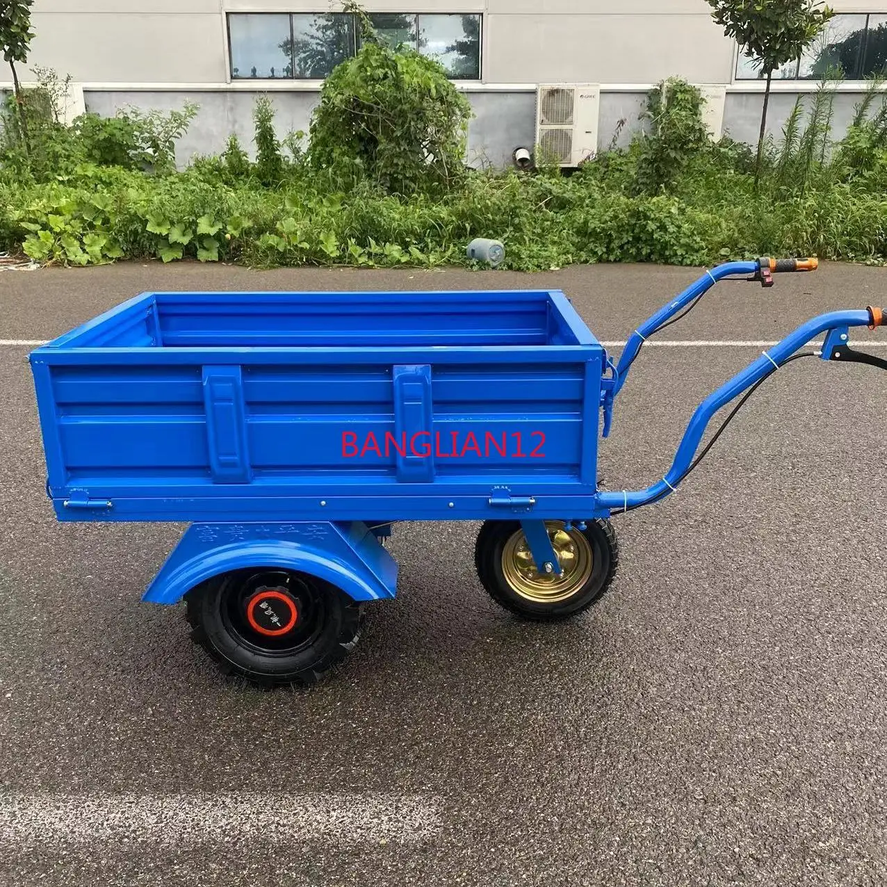 

Electric transport two-wheeled truck, agricultural new orchard trolley