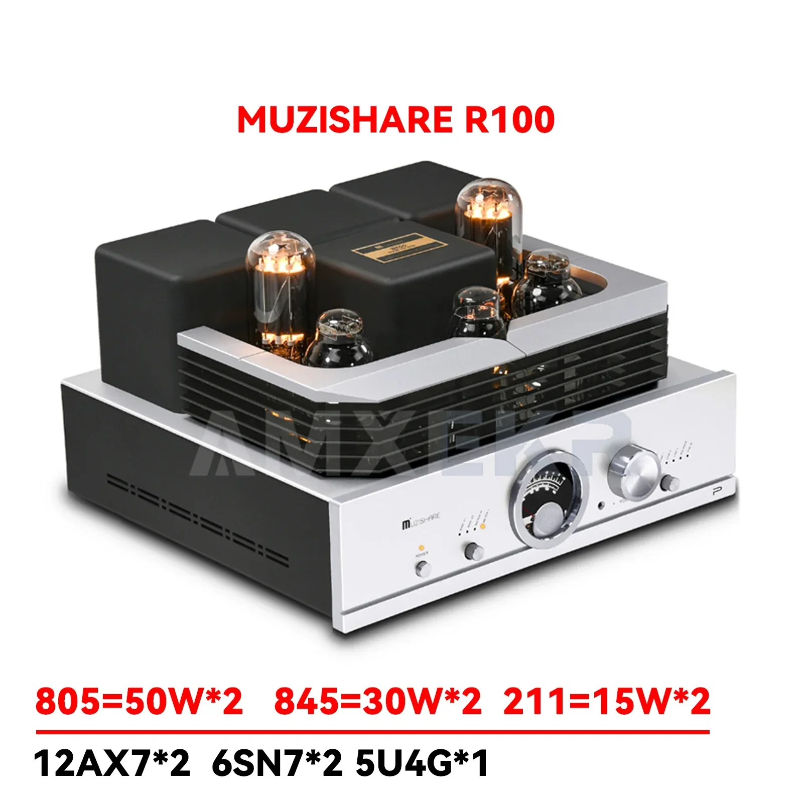 MUZISHARE R100 Amplifier 300B Push 845 211 805 Class A Fever Power Amplifier Integrated Balanced Phono Pmplifier 50W+50W