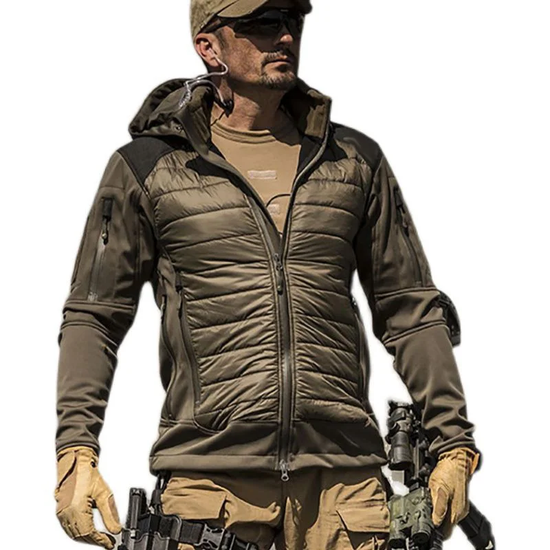 Veste d\'extérieur DulSoft Shell, capuche amovible améliorée, coupe-vent et imperméable, poignées, Isg2.0