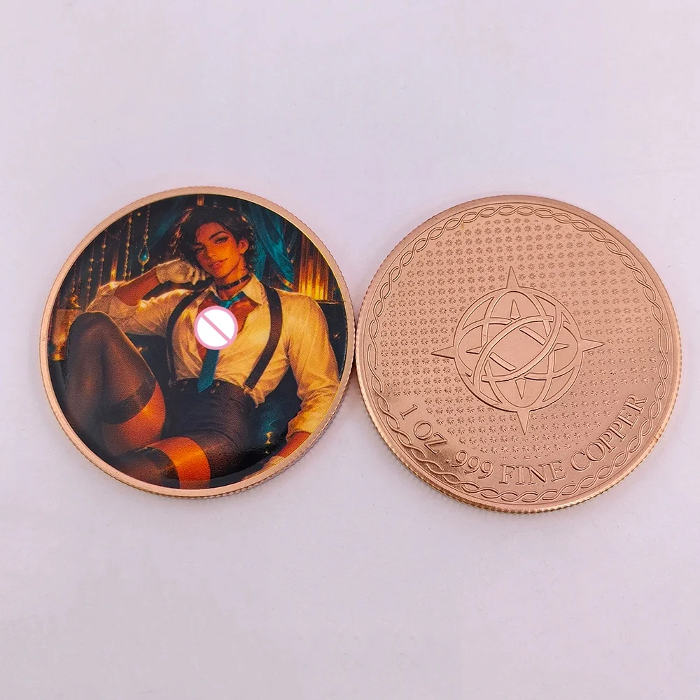 1 OZ .999 Fine Copper Fashion Male Character Commemorative Medal Color Print Handsome Man Art Metal Collectible Coin Gift