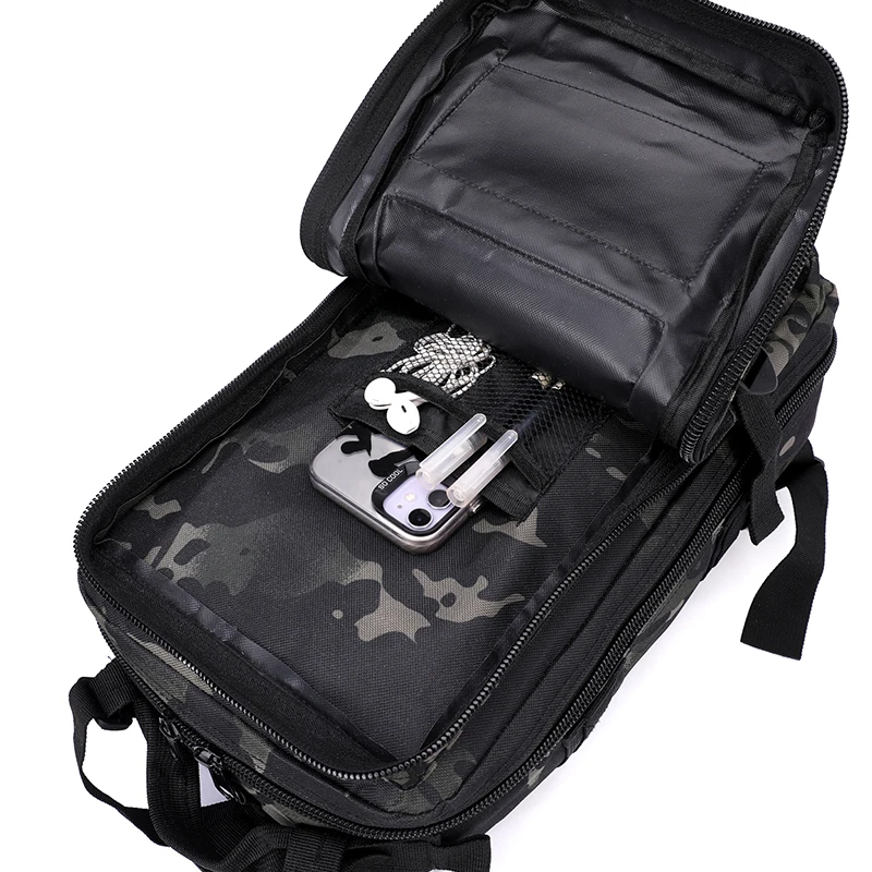 حقيبة ظهر تكتيكية للاستخدام الخارجي - مجهزة بمقصورات متعددة، وإغلاق بسحاب، ومناسبة للمسافرين والمعسكرين والخارج #5