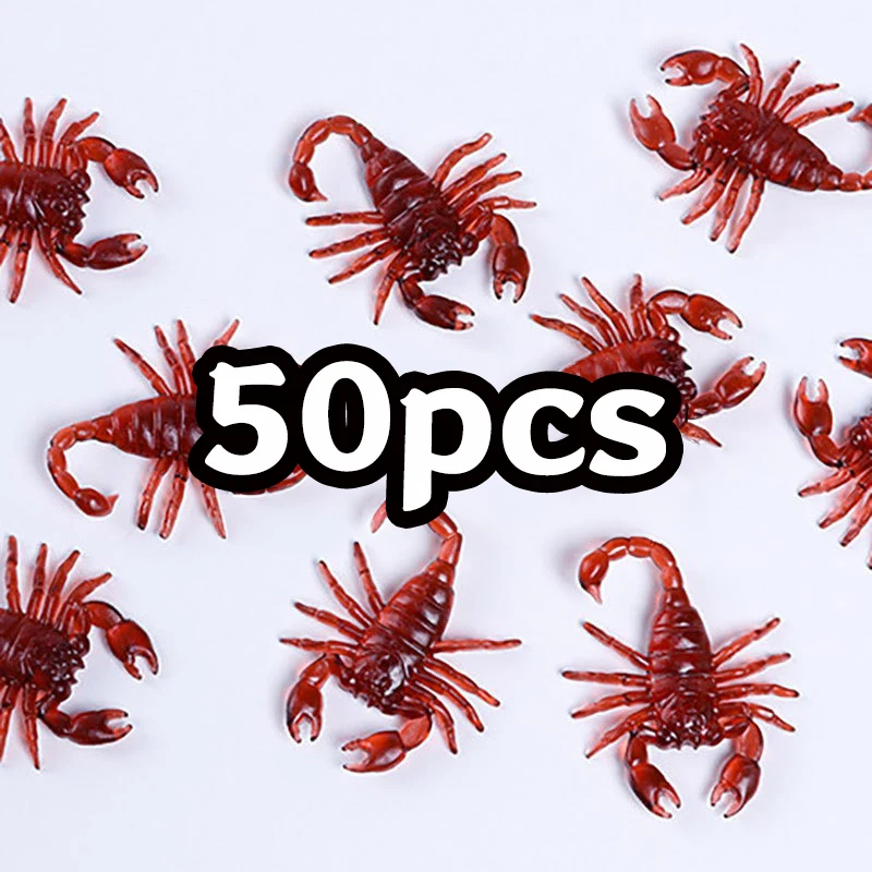 50pcs Realistic Bugs Toy Fake Cockroach Prank