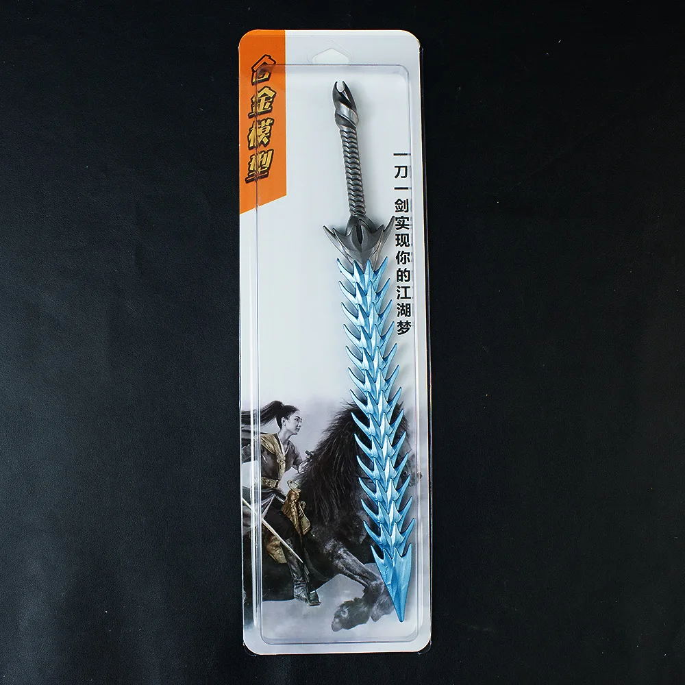 30 cm Nuovo Nezha Anime Surroundings Cracking Frusta Modello in metallo Puntelli di scena Decorazione del desktop Ornamenti Ragazzi Regali di compleanno Giocattoli