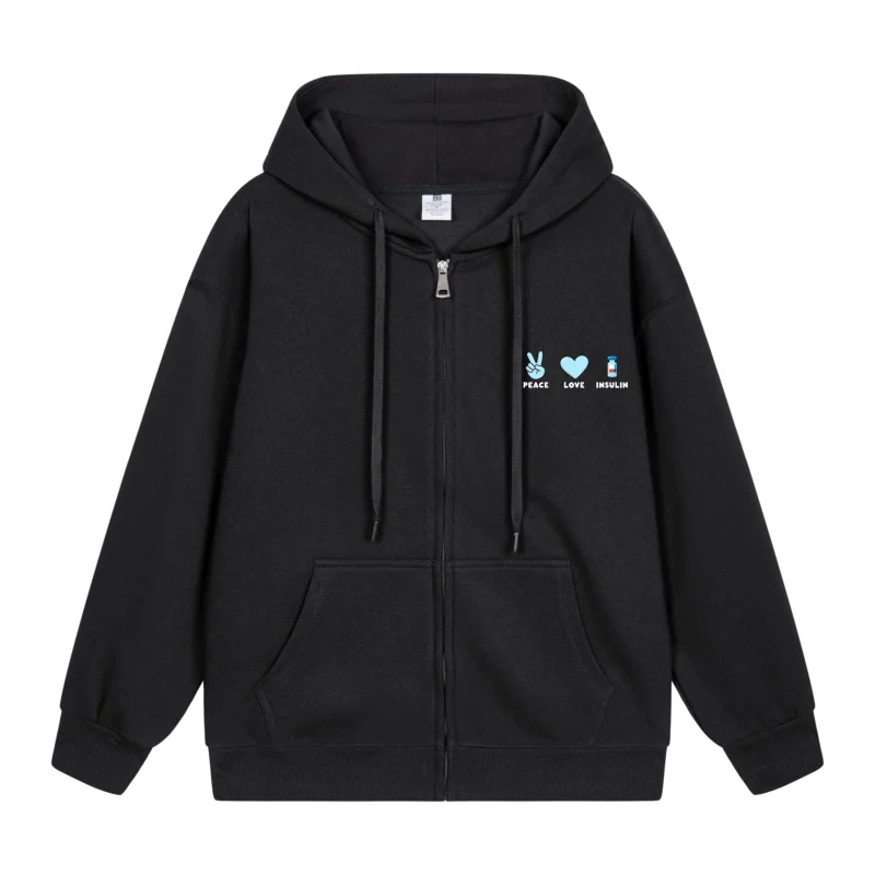 

Men's Zip-Up Hoodie Rabbit Heart Love And Friends 2025 New Style Casual Couples’ Style Couples’ Style