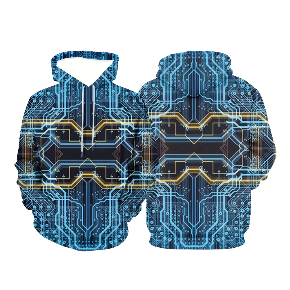 Men's 3D Fashion casual hoodie comfy long sleeve Electrical wiring sweatshirt Men's hoodies women's hoodies children's hoodies