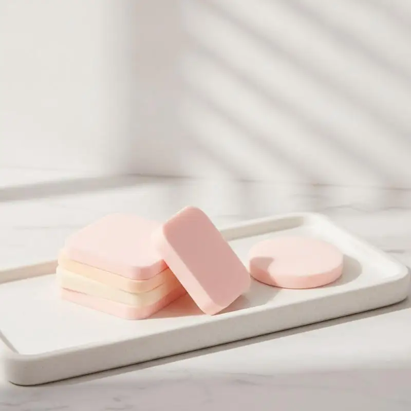 20PCS Dual Sided Soft Cosmetic Powder Puffs Square Round Shape Practical Beauty Tools for Precise Corner Makeup