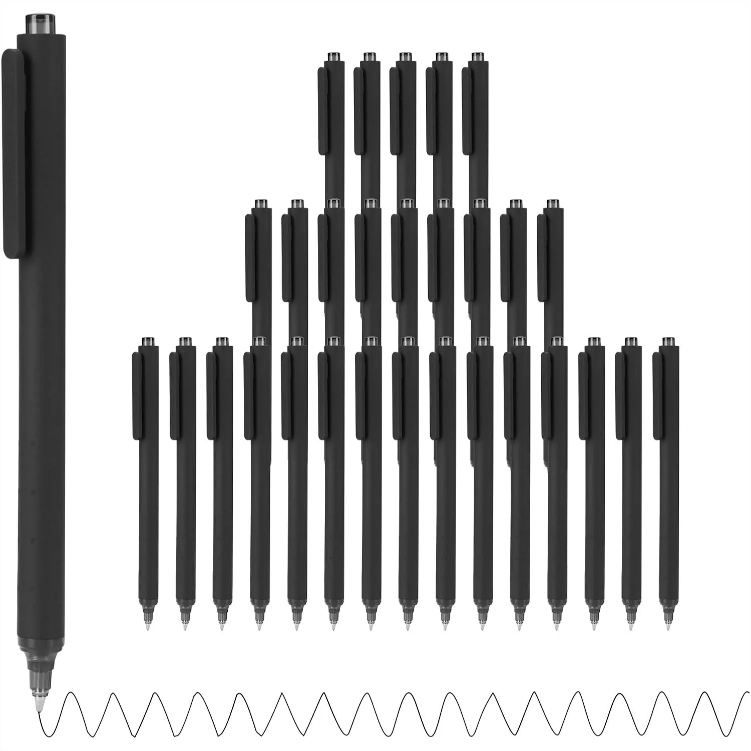 

30 Pack Black Ballpoint Pens, 1.0mm Medium Point Smooth Writing No-Smear Click Pens for Office School Corporate Journals