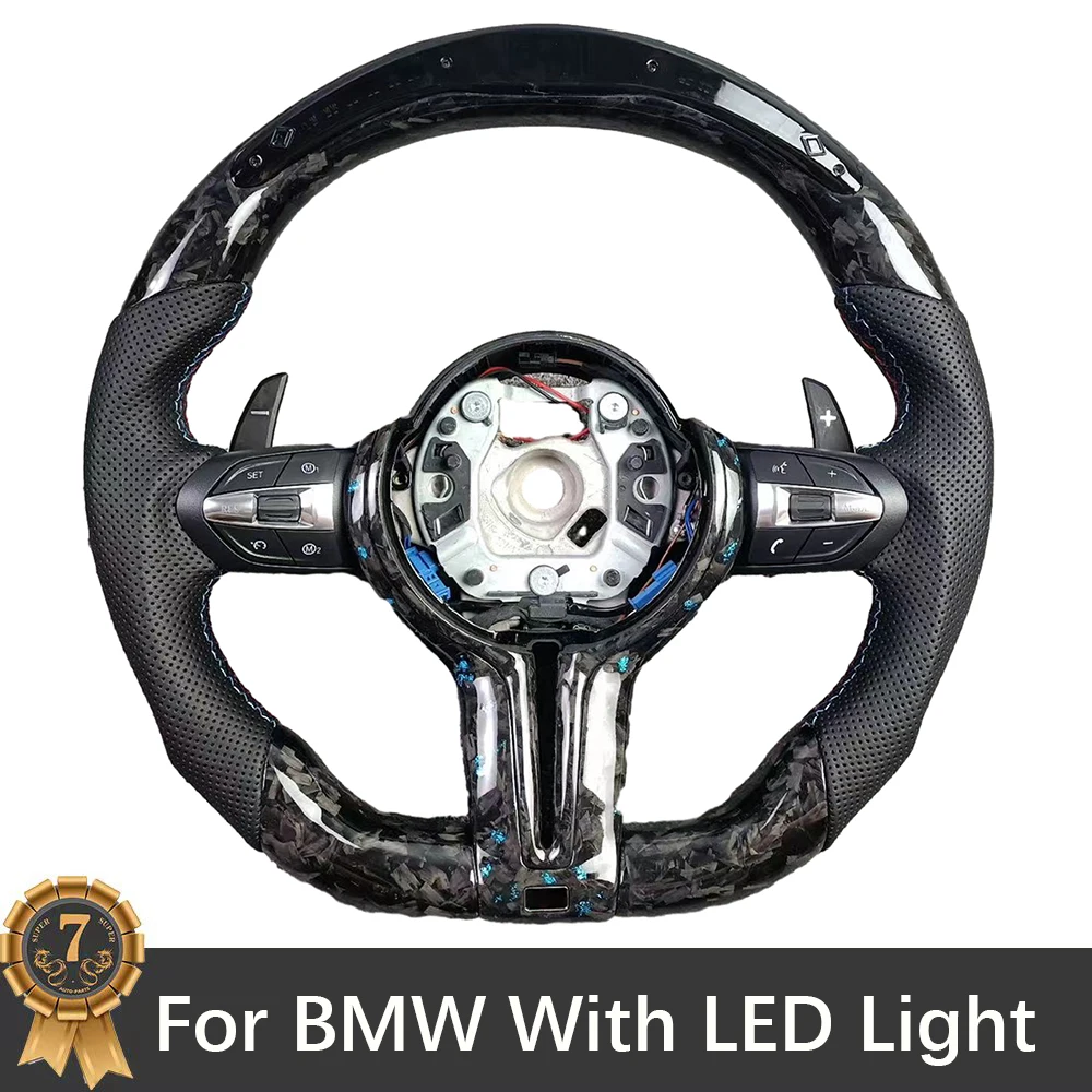 For BMW Carbon Fiber With LED Light Multifunctional Steering Wheel Assembly Accessories