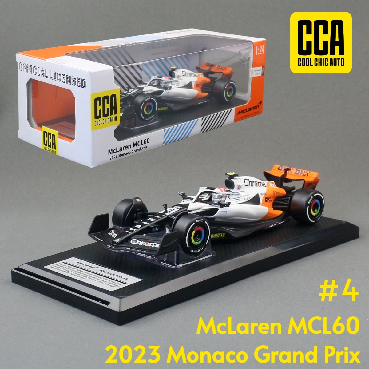 1/24 McLaren F1 MCL60 2023 Racing Team CCA 1:24 Diecast Metal Toy