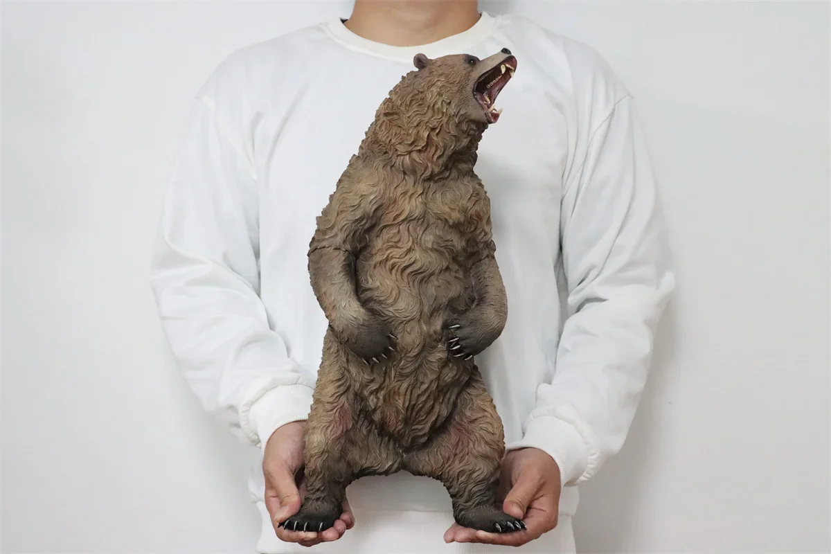 JXK 1/6 Big Brown Bear Model Realistic Fierce Wild Animal Soldier