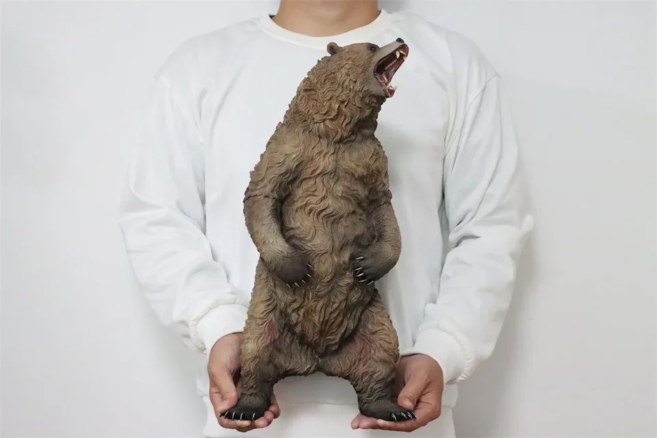 JXK 1/6 Big Brown Bear Model Realistic Fierce Wild Animal Soldier