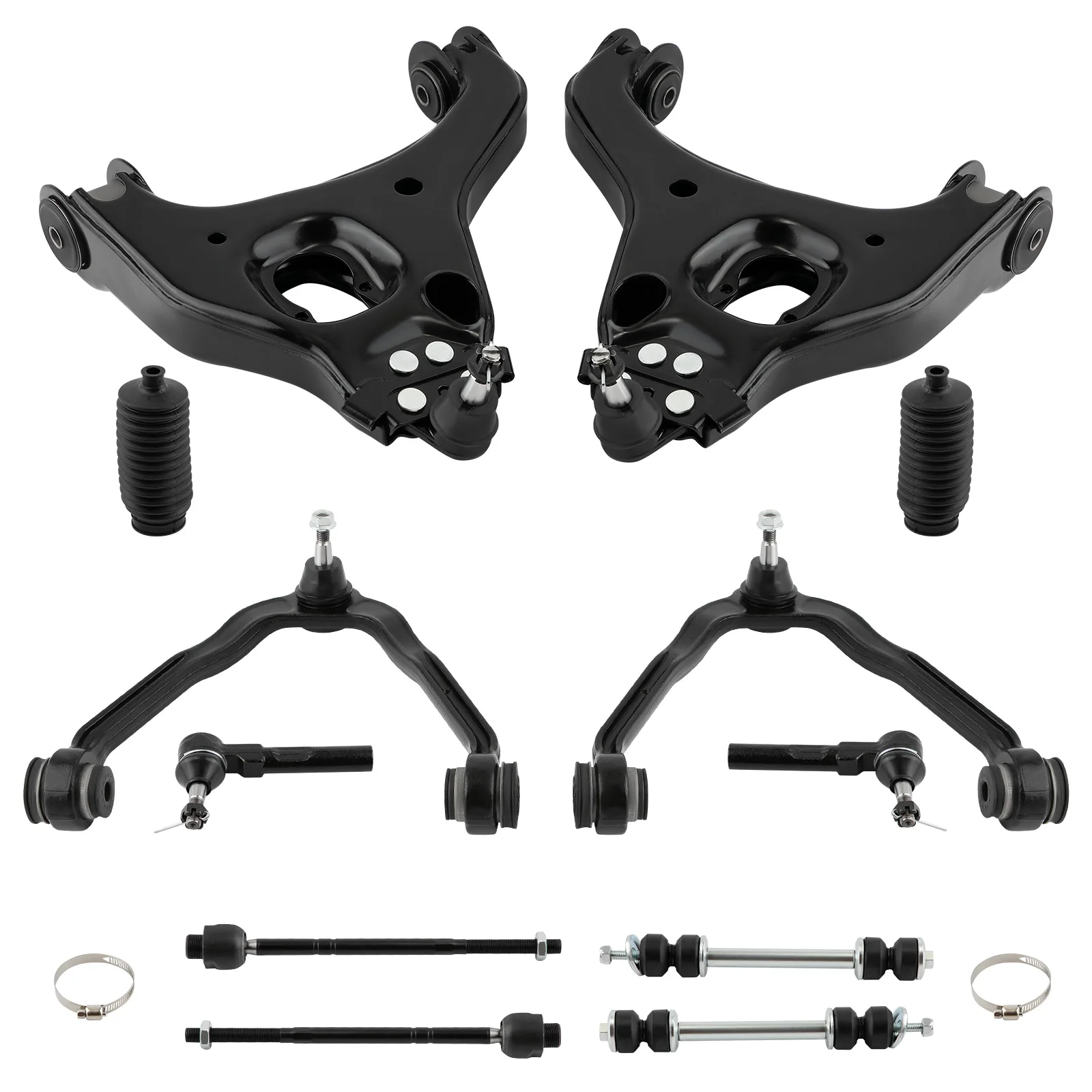 12x Front Upper & Lower Control Arms Sway Bar for Chevy Silverado 1500 1999-2006