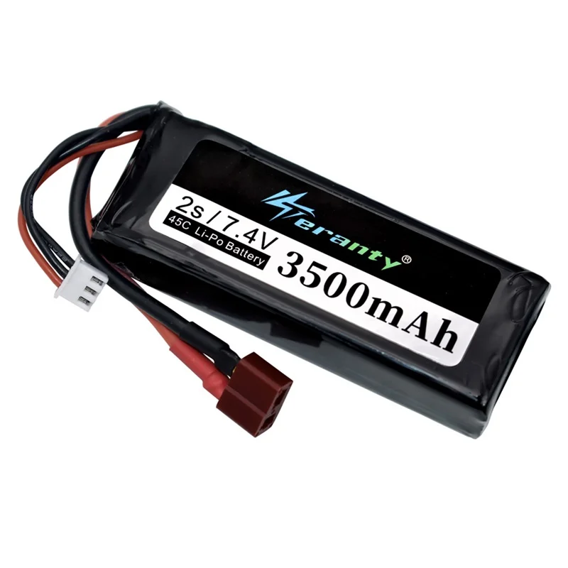 Upgraded 2s 7.4V 3500mAh Lipo Battery For Wltoys 1/14 144001 124016 124017 124018 124019 RC Car Battery Parts With T Plug