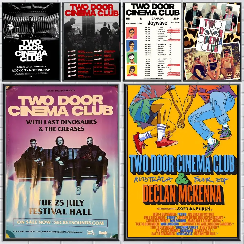 band T-Two Door Cinema Club-B Poster Peel and Stick Wall Art for Cafe Office Bar and Home Decoration