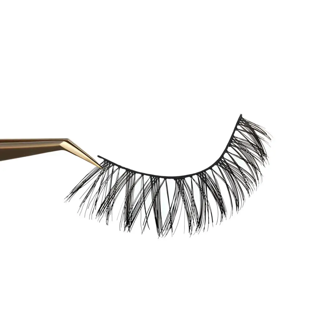 5 Paar lange, kreuzförmige, dicke, weiche, handgefertigte, schwarze falsche Wimpern, Wimpernverlängerung