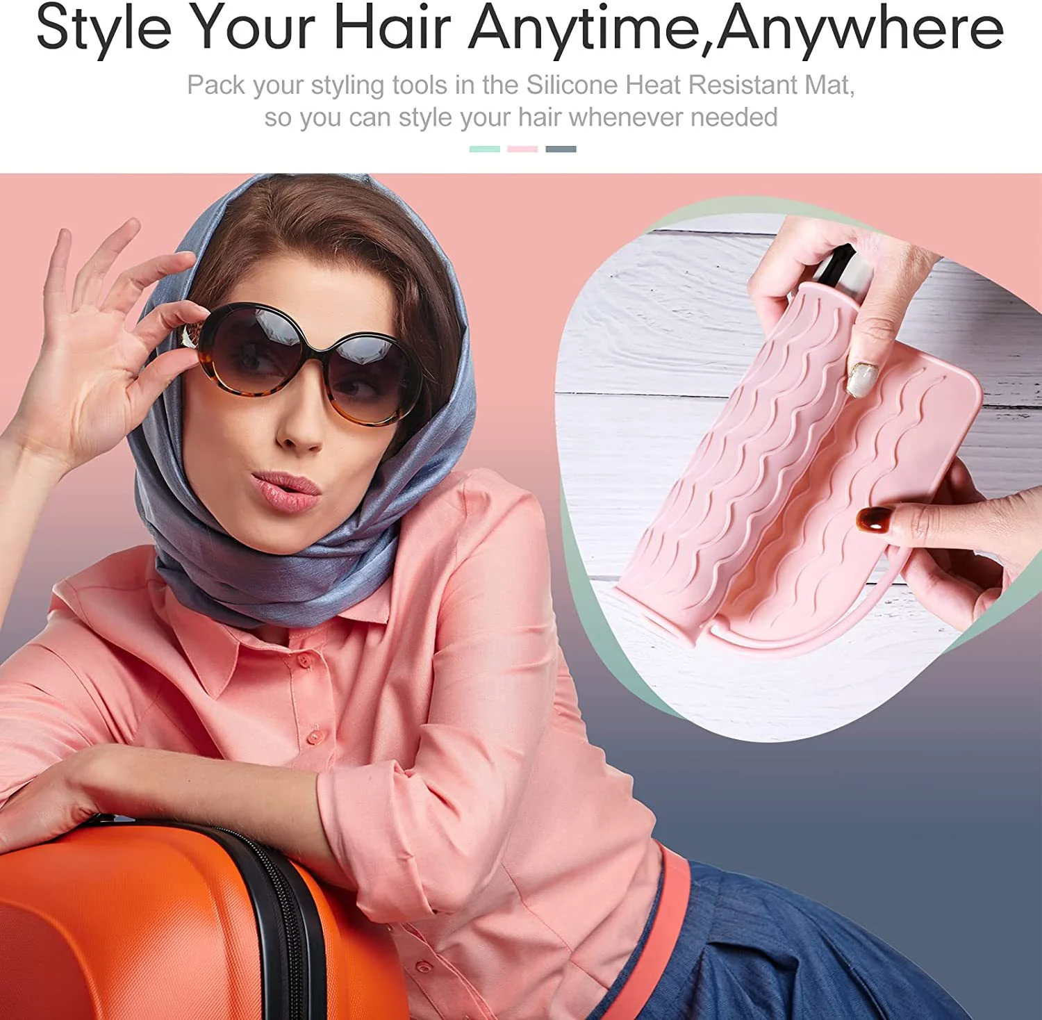 

Best Selling Curling Iron Pad Straightener Hair Styling Tool Heat Resistant Mat Anti-Slip Design for Professional Use