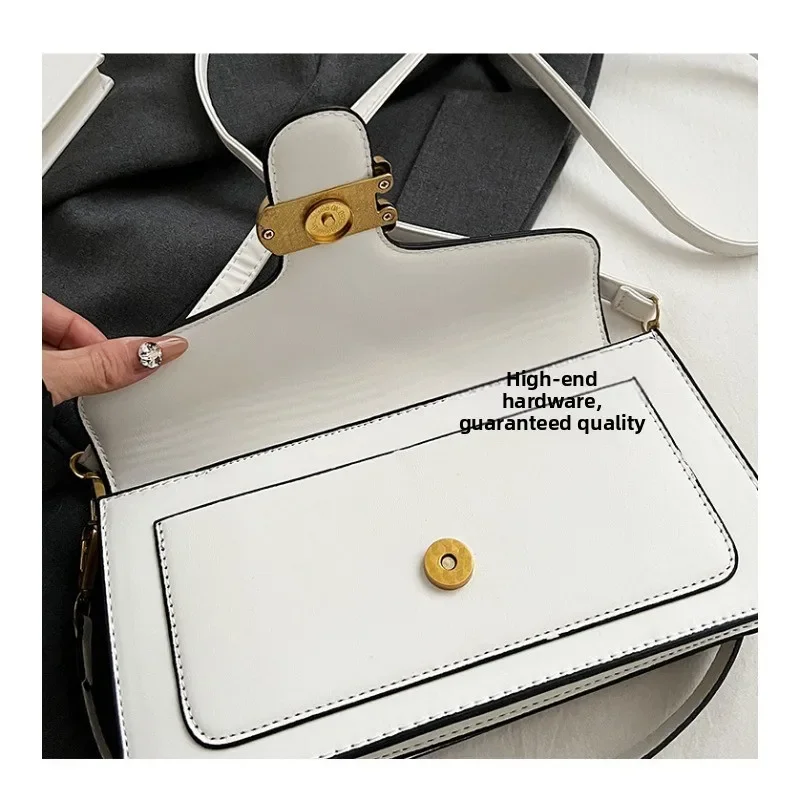 Neue Niche-Tasche für Damen, hochwertige Textur, einfarbig, schlicht und vielseitig, kleine quadratische Tasche, Pendler-Umhängetasche mit mehreren Fächern – Detail 14