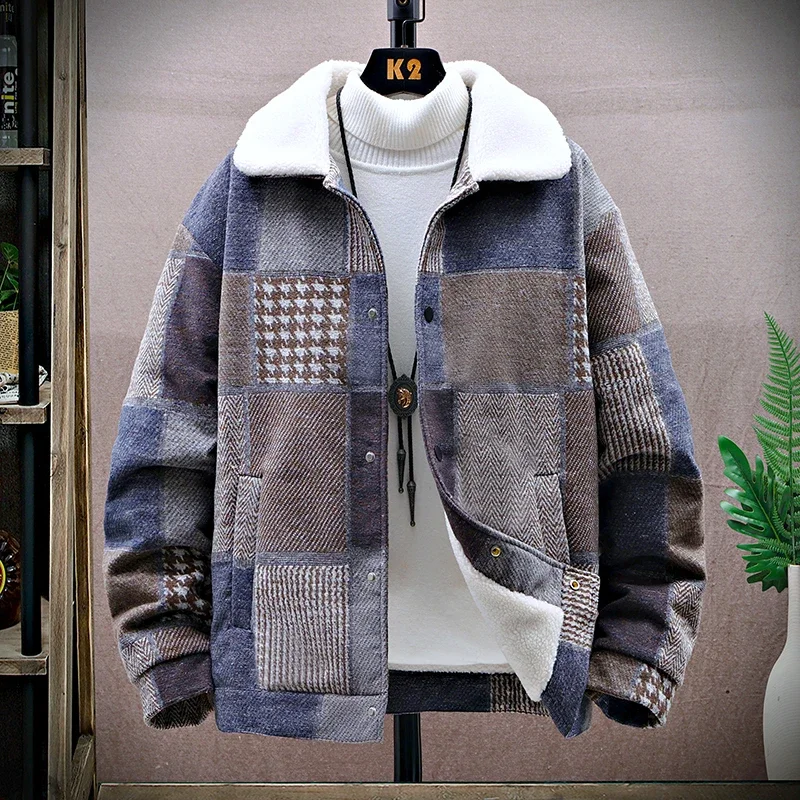 

Корейские зимние шерстяные куртки мужские ретро свободные повседневные шерстяные плащи пальто толстое теплое пальто уличная социальная мужская одежда