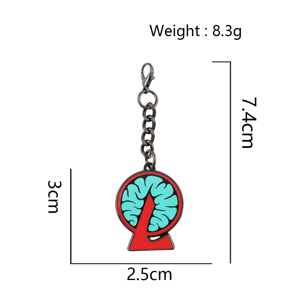 Lobotomy Corporation Logo Keychain Game Peripheral Creative Red Letter L Brain Keyring Metal Badge Jewelry Gift For Fans