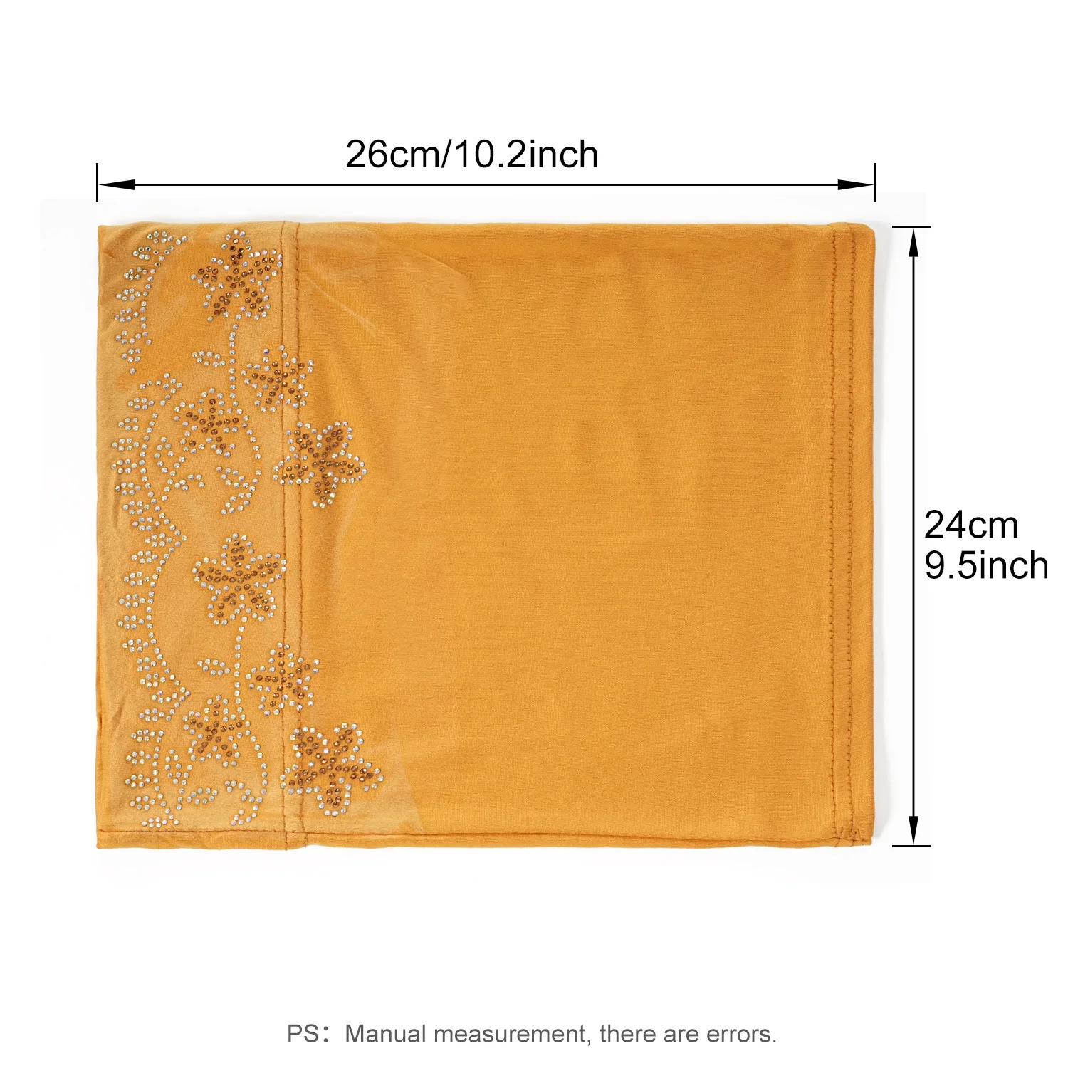 Goldene Glitzerkappen, muslimische elastische Krawatte auf der Rückseite, für Damen, funkelnder Turban, glänzende Strass-Innen-Hijabs, weiche Jersey-Unterkappen – Detail 2