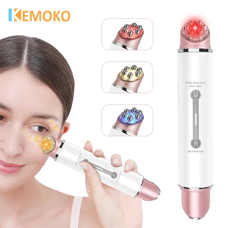 

Vibration 45℃ Hot Microcurrent Face Lifting Device Red Light Facial Wand Eye Massager Tightening Anti Wrinkle Skin Care Beauty