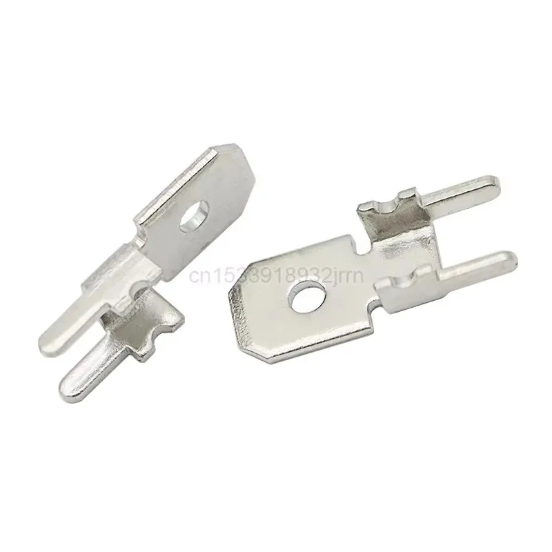 

100Pcs 6.3mm 4.8mm H-type Welding Sheet Solder Anti Inversion Plug-in Male Crimp PCB Block Board Terminals