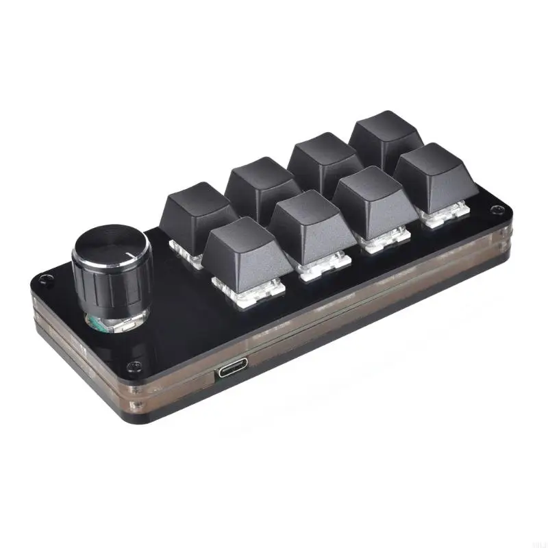 A9LF 8 Key 1 Knob Mechanical Keyboard Mini Button Pad For Hot Swap Gaming DIY Keypad