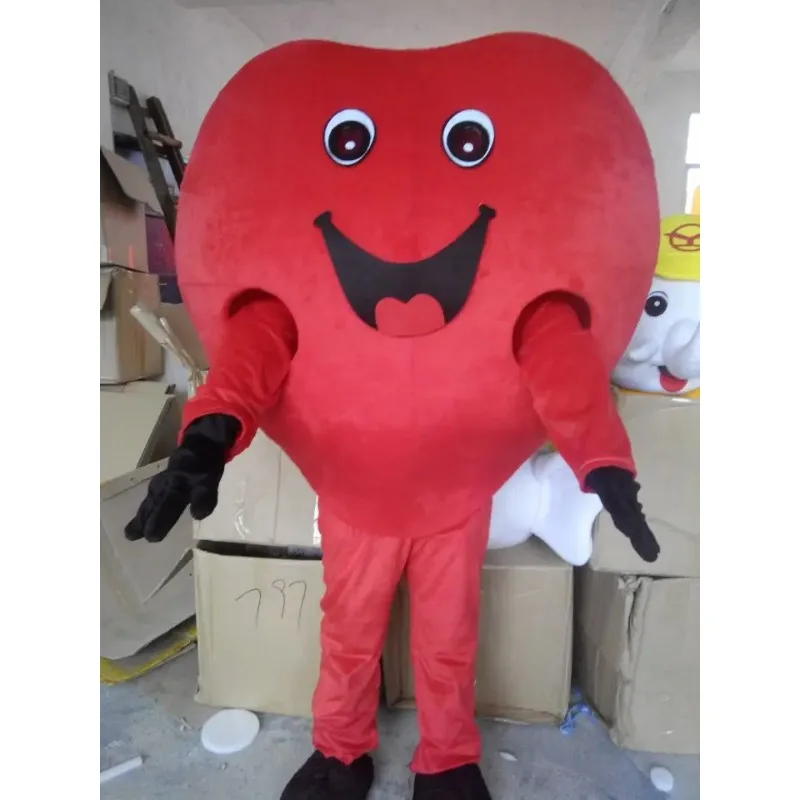 

Red Heart of Adult Mascot Costume Material RED HEART Mascot Costume Fancy Dress Party Festival Mascot