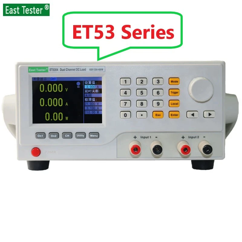 East Tester ET53 Series Programmable DC Electronic Load USB Single/Dual Channel Meter 150V/40A/400W Battery Capacity Tester