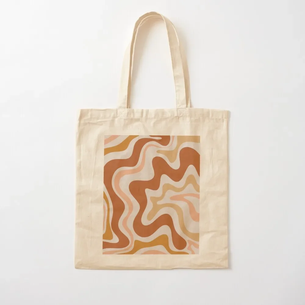 

Liquid Swirl Retro Modern Abstract in Earth Tones Tote Bag Women bags shopper bags hand bag Bag