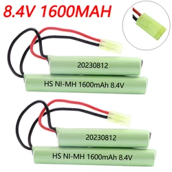 8.4V 1600mAh Replace NIMH Battery Pack for H VFC HK416 CQB Rifle parts 8.4V NI-MH Battery with Mini Tamiya Connector Airsoft Gun