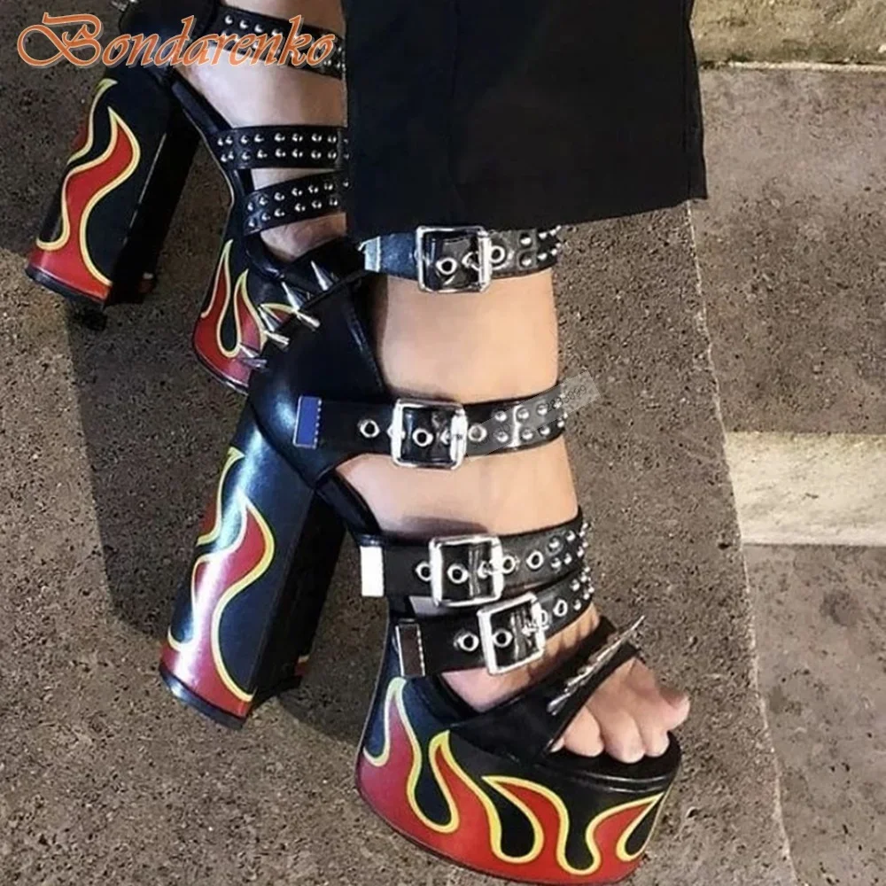 Women's Rivet Stud Platform Sandals - close-up view