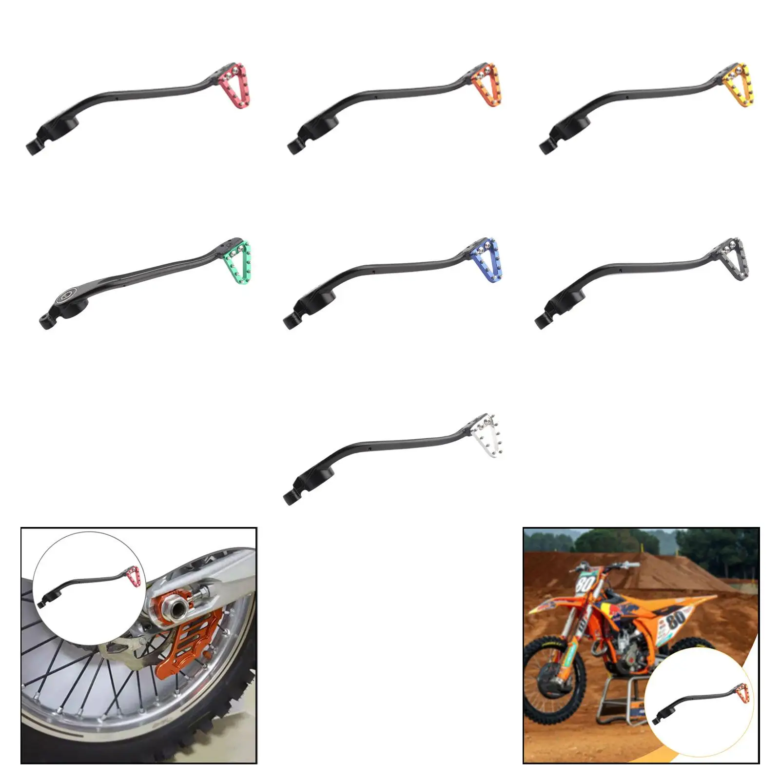 

Rear Brake Pedal for Motorcycle Aluminum Alloy Foot Lever Direct Replace High Strength Accessories for EXC XCW SXF 250 450