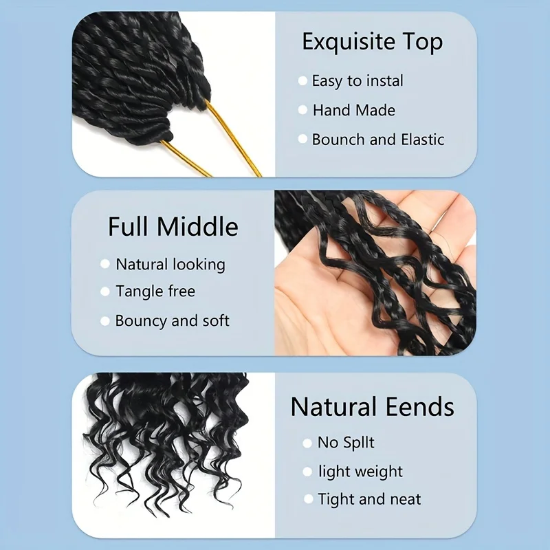 شعر صناعي نوبل كونسورت منسوج ثلاثي، 13 خصلة، 8 قطع، مقاوم لدرجات الحرارة العالية، مناسب للحفلات والتجمعات