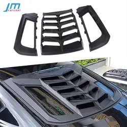Rear Window Louver for Ford Mustang 2015-2022 Auto Air Outlet Shutter Grill Car Frame Decorations Cover Case ABS Carbon Look