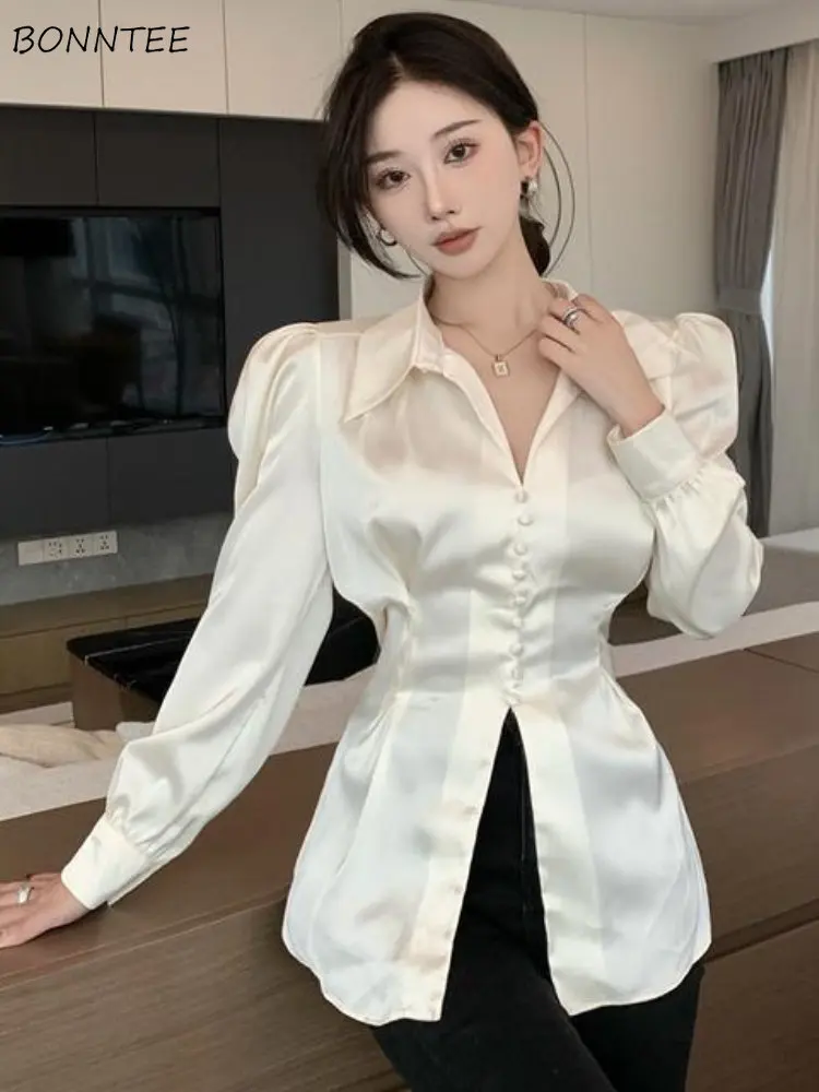 Shirts Women Lace-up Creativity Simple All-match Temperament Delicate Folds Stylish Korean Style Office Ladies Spring Casual New