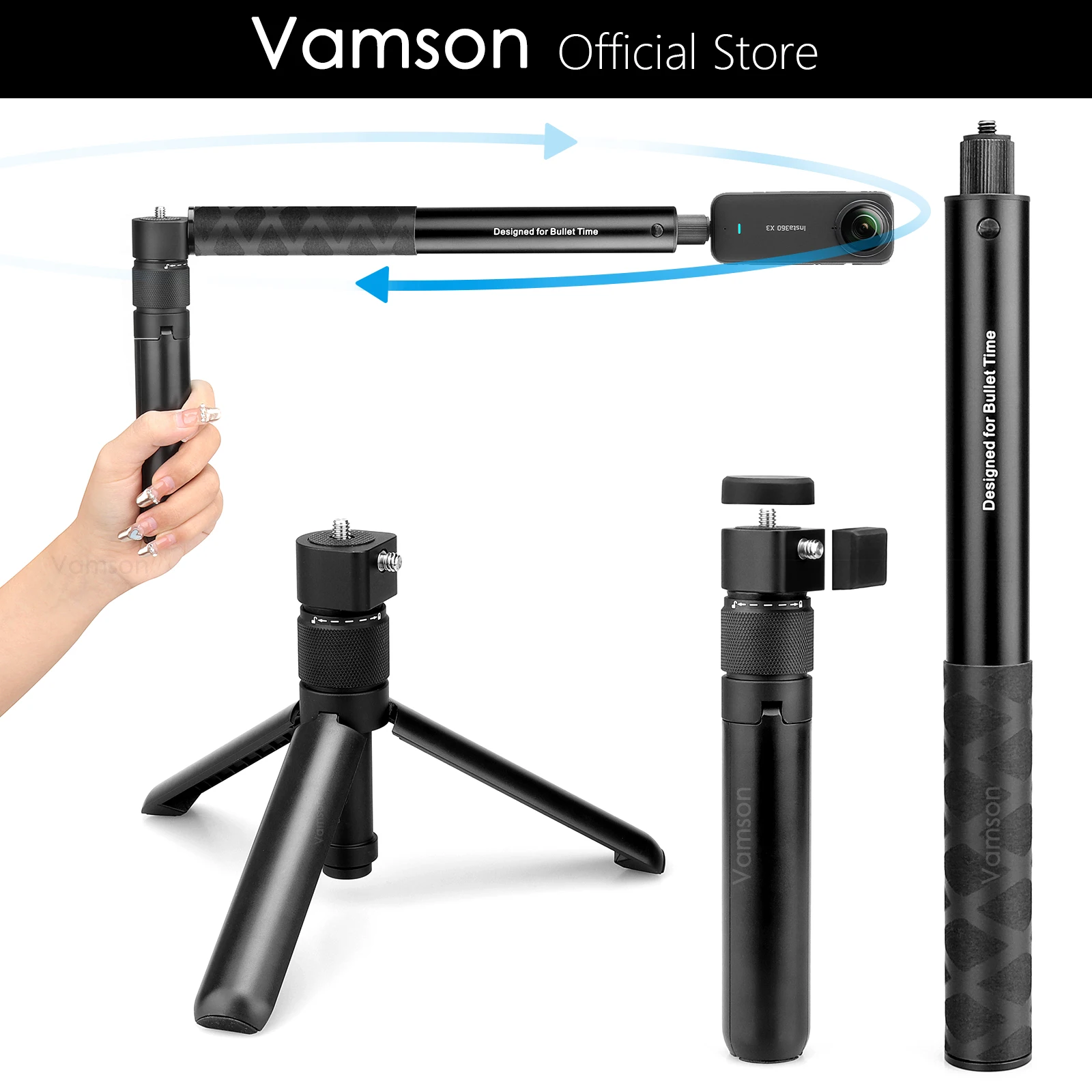 Vamson 인비저블 셀카봉, Insta360 X3 회전 총알 시간 휴대용 삼각대, Insta 360 ONE X2 ONE RS GoPro 액세서리 Best5 Vamson 인비저블 셀카봉, Insta360 X3 회전 총알 시간 휴대용 삼각대, Insta 360 ONE X2 ONE RS GoPro 액세서리 Best5