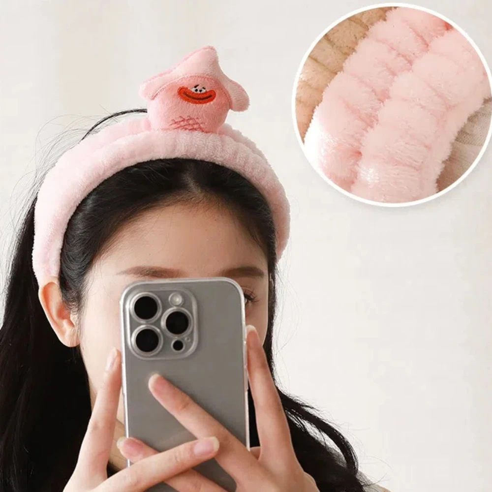 Popular Elastic Wash Face Hairband Cute PP Cotton Coral Fleece Hairband Garlic Eggplant Vegetable Creative Hair Hoop Bathroom