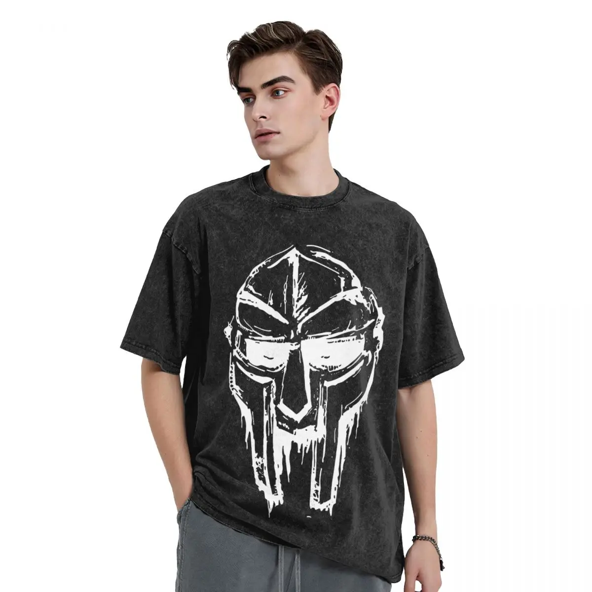 The Super Villain Madvillain Mf Doom Madlib T Shirts Washed Short Sleeve Oversize T-Shirts Fashion Men Streetwear Graphic Tees