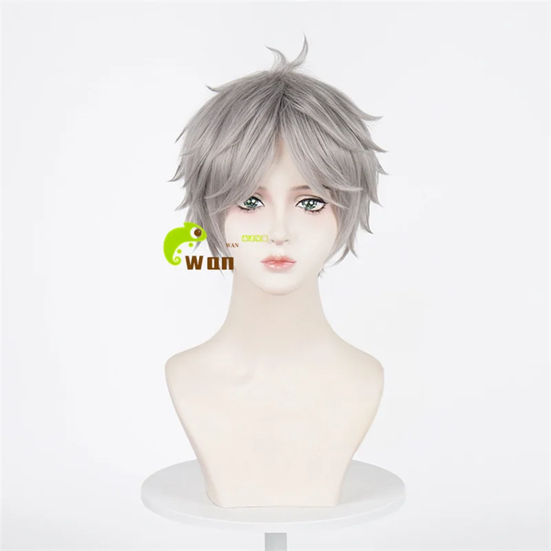 2 Styles Sugawara Koushi Cosplay Wig 30cm Grey Short Cosplay Anime Wigs Heat Resistant Synthetic Hair Halloween