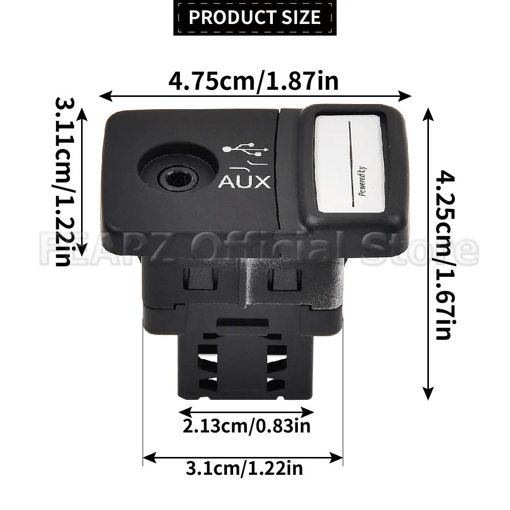 735547937 Blue and Me USB AUX Port For Fiat 500 Abarth Panda Punto Evo Doblo 2007-2018 Media Player Socket