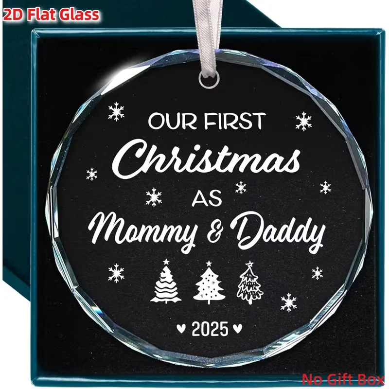 طائرة ثنائية الأبعاد، زخارف زجاجية لطيفة - 8 × 8 سم (8 سم مستديرة) عناصر تذكارية لعيد الميلاد وعيد الحب وعيد الشكر، يمكن تعليقه