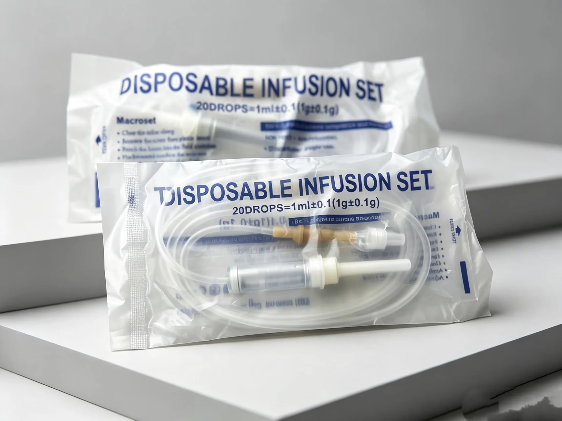 Veterinary Animal Disposable IV Infusion Set with Screw Cap for Hanging IV Fluids (Pet Hospital Supplies)