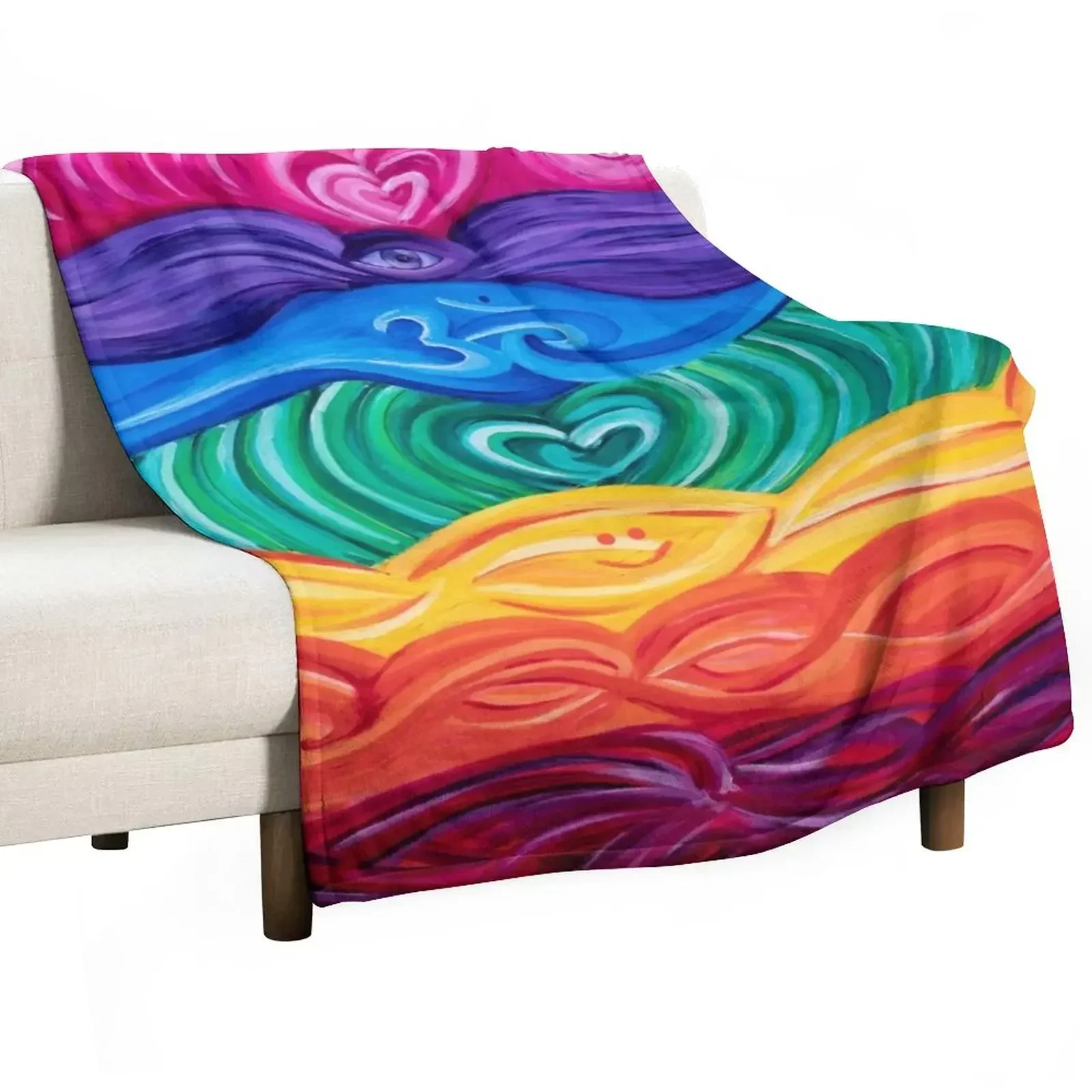 

Chakra Art 2 Throw Blanket Cute Bed Multi-Purpose Tourist Blankets