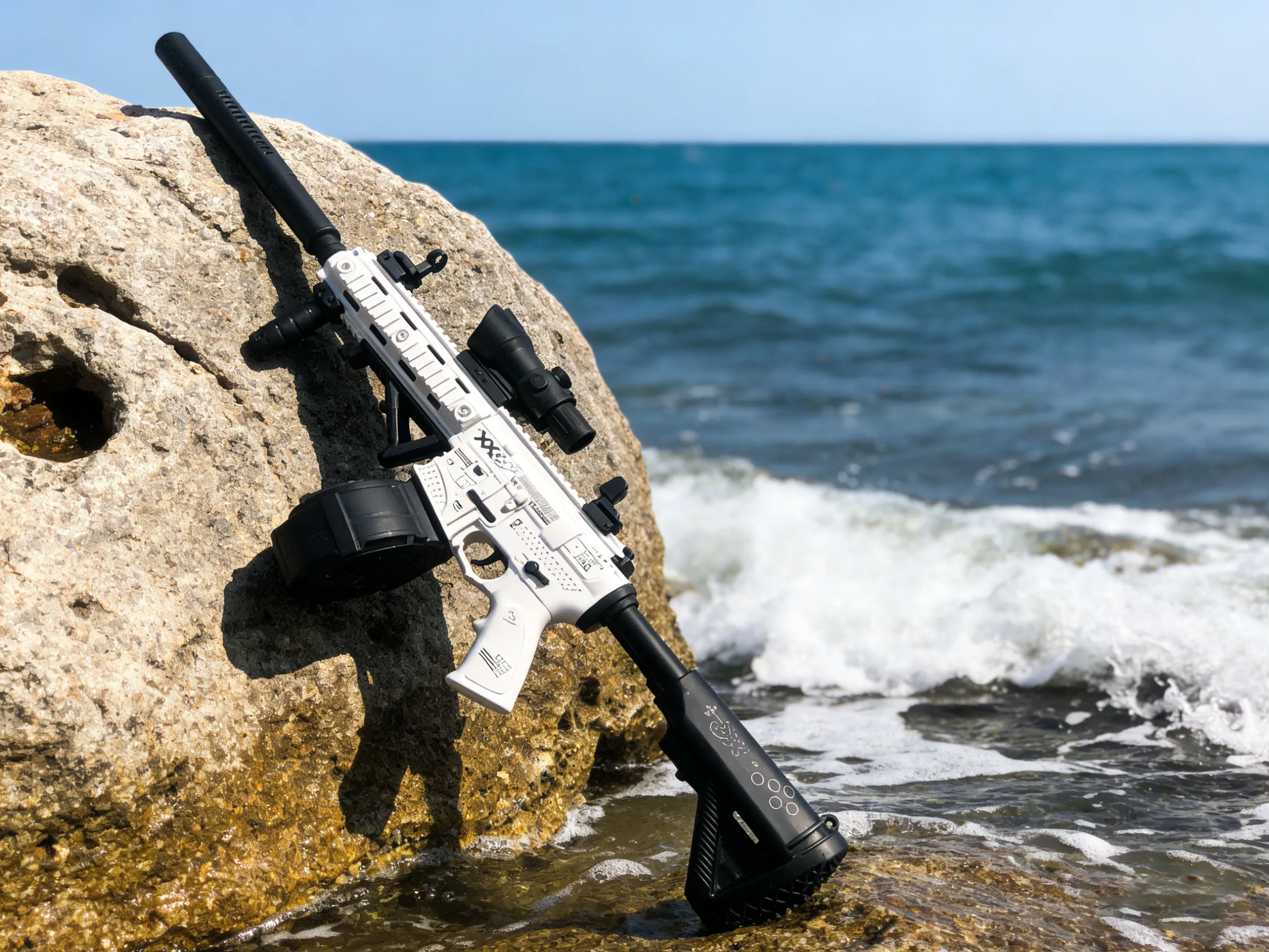 M416 Gel Ball Blaster Gun,30m Long Range,7.4V Battery & Safe Gel Beads, Cool Design for Outdoor Team Battle Games - Perfect Gift