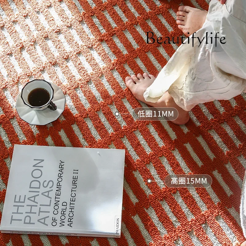 Existence and time, retro handmade carpet living room French high-value three-dimensional wool coffee table blanket bedroom