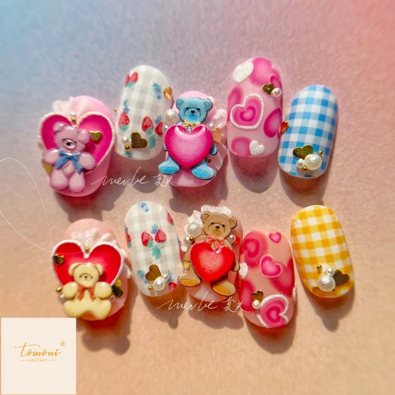 [Meow.Sensei] Relief Ms176 Movee Cooperation Model nail Stickers Paper sticker Middle Series New Year Love Fold