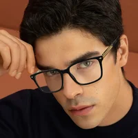 GENEVIEVE, gafas de protección contra luz azul para hombre con diseño cuadrado geométrico clásico Simple, fotocromático, prescripción personalizable LS223