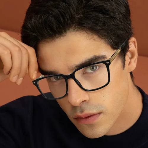 GENEVIEVE, gafas de protección contra luz azul para hombre con diseño cuadrado geométrico clásico Simple, fotocromático, prescripción personalizable LS223